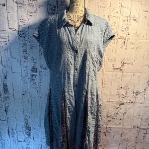 Free People Striped Blue Midi Dress